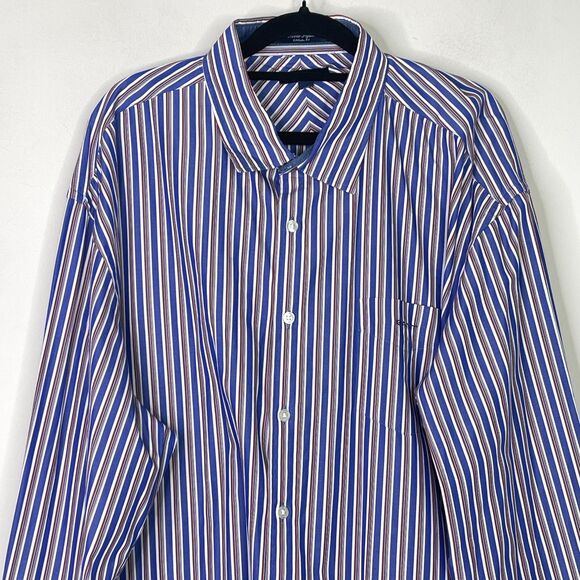 Gant Noble Poplin Casual Fit Striped Button Down Shirt Men's Size 3X - Picture 4 of 10